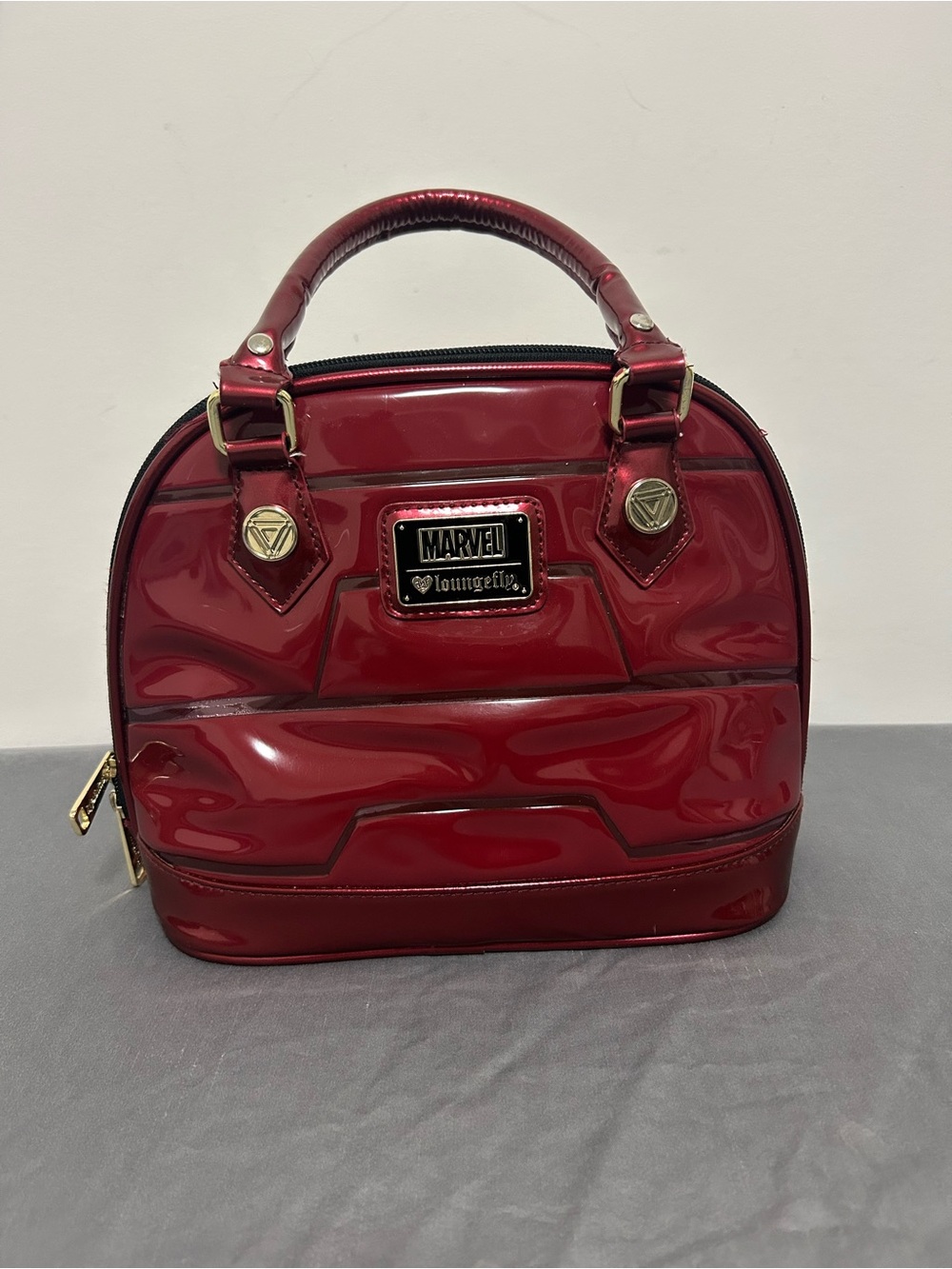 Loungefly Marvel Iron Man Dome Purse Handbag Red Gold - Picture 2 of 8